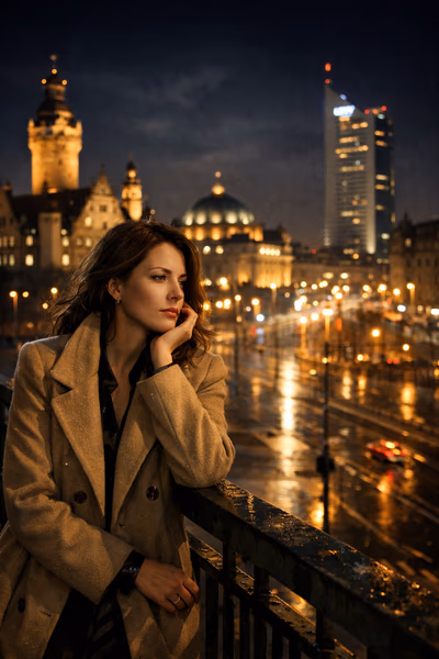 Nachdenkliche Frau in Leipzig